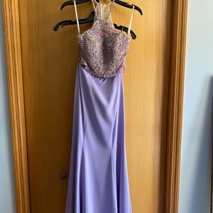 Lilac Pixie jeweled 2 piece prom dress